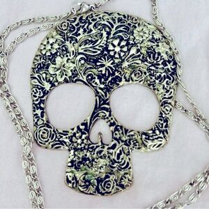 Sugar Skull Pendant Necklace Halloween